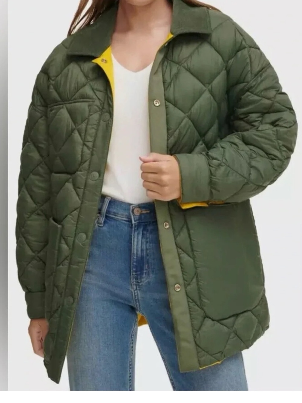 Calvin Klein Women's Reversible Quilted Barn Jacket NWT Water Resistant